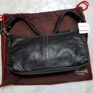 NWT Coach F11195 leather hobo evening purse black